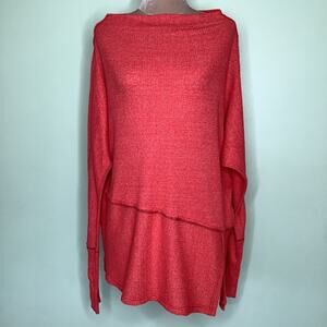 Free People We The Free Londontown Rib Knit Thermal Tunic Split Hem Dolman
